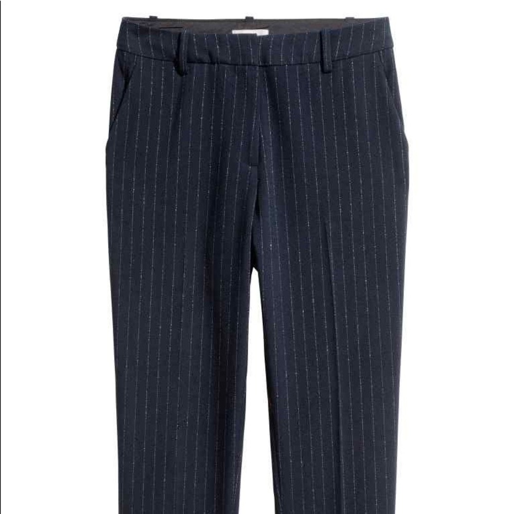 H&M Navy pinstripe dot trouser work pant
